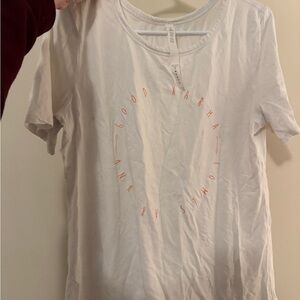 lululemon athletica White Tee with Pink Print